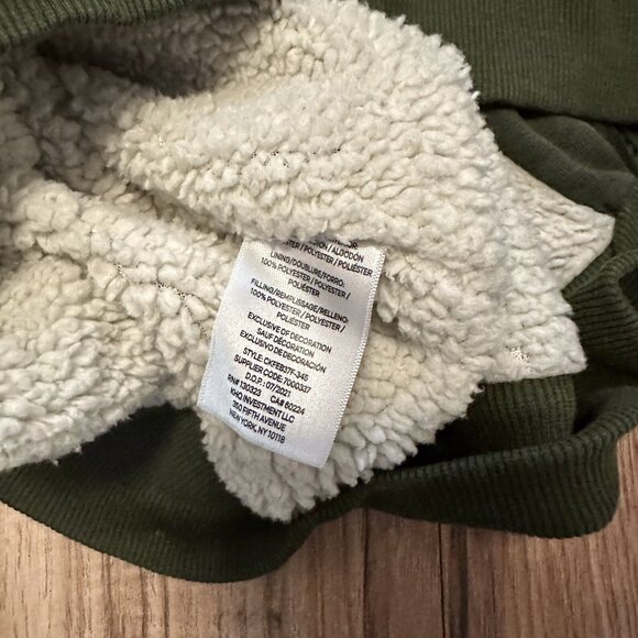 Calvin Klein Boys Hooded Jacket XL 18/20 Green Sherpa Lined Full Zip Logo Coat - Picture 10 of 10